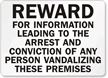 Reward For Information Leading To Arrest Sign
