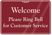 Ring Bell for Customer Service Showcase Wall Sign