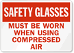 Safety Glasses Must Be Worn Sign