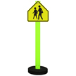 School Crossing Sign On Round Portable Cookie Base