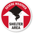 Severe Weather Shelter Area Sign