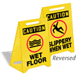 Caution Reversible Fold-Ups® Wet Floor Sign