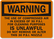 Warning: Do Not Remove Alter Nozzle Sign
