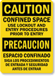 Confined Space Use Lockout Procedures (Bilingual) Sign