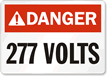 Danger (ANSI): 277 Volts
