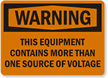 Warning Equipment Contains Voltage Sign