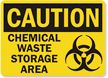 Caution Chemical Waste Storage Sign