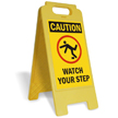 Caution Watch Your Step W/Graphic Fold-Ups® Floor Sign