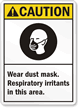 Caution Wear Dust Mask Respiratory Irritants Sign