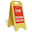 STOP Children Crossing Standing Floor Sign