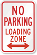 Bi-Directional No Parking Loading Zone Sign