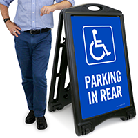 Accessible Parking In Rear A-Frame Sidewalk Sign