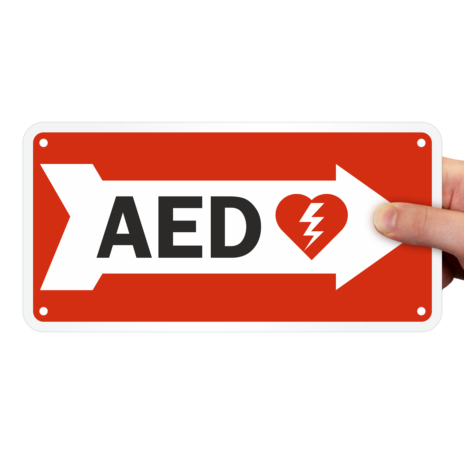 Automated External Defibrillator right arrow sign