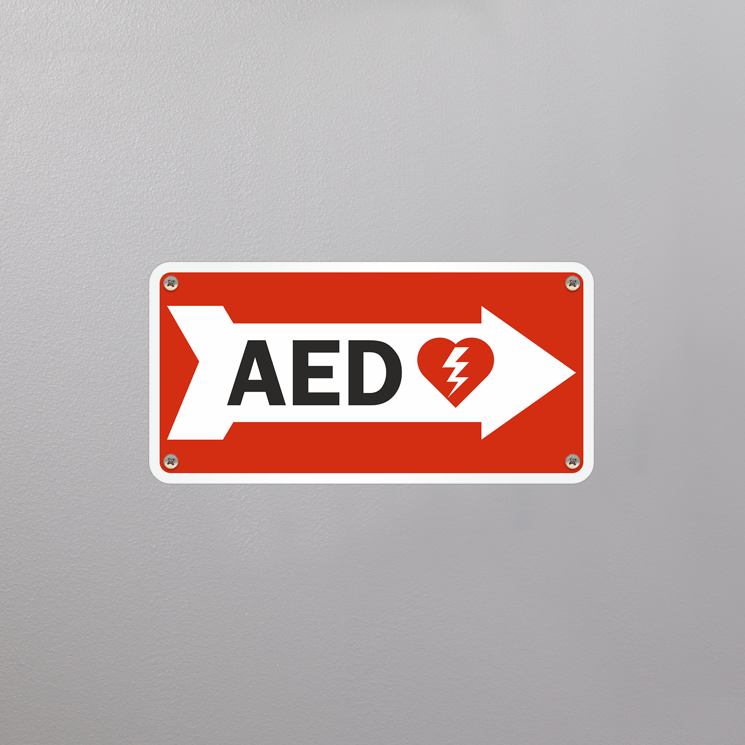 Right arrow indicator for AED placement