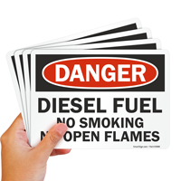 No Smoking Sign for Chemical Diesel Fuel Area