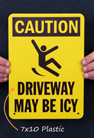 Caution Icy Driveway Sign