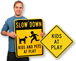 Slow-Kids at Play Signs