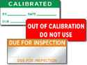 Calibration Labels - Huge Range of Designs are in Stock.