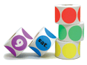 Each batch can have a different color code, these color coded inventory and quality control dots have hundreds of uses.