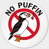 No Puffin Smoking Sign