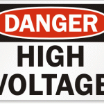 Danger: High Voltage sign from MySafetySign.com