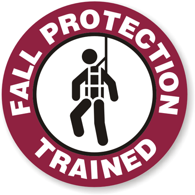 Fall Protection Trained Symbol from MyHardHatStickers