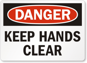 Danger: Keep Hands Clear sign from MySafetySign