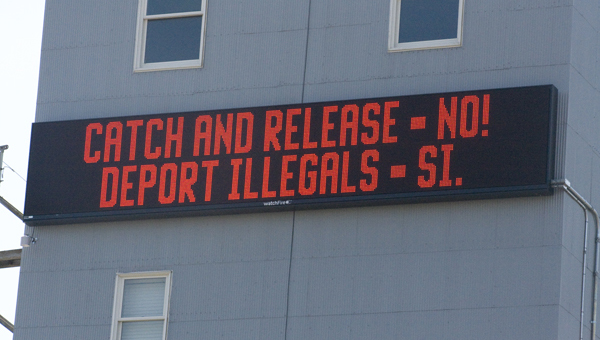 Protest Sign--illegal immigrants