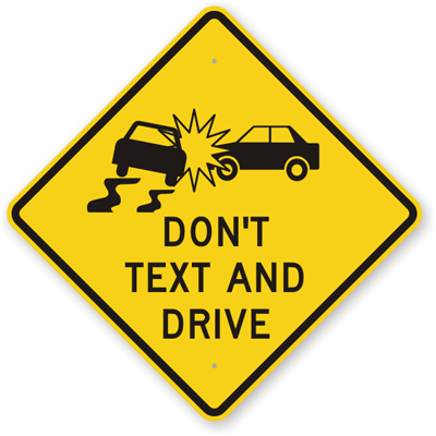 Distracted driving safety sign from MyParkingSign.com