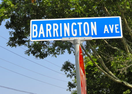 Barrington Ave sign