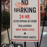 translated spanish no parking sign