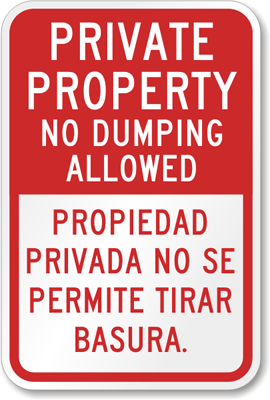 Bilingual-No-Dumping-Sign
