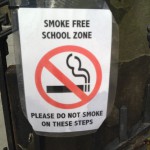 smoke free school zone sign