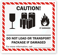 lithium battery transport safety sign
