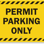 Parking permit only sign