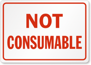 Not consumable food safety sign sign