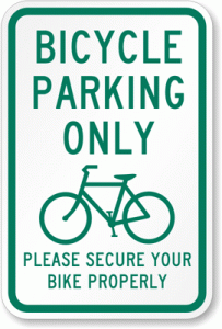 Securely lock your bike sign