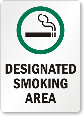 Designated Smoking Area-Sign from SmartSign