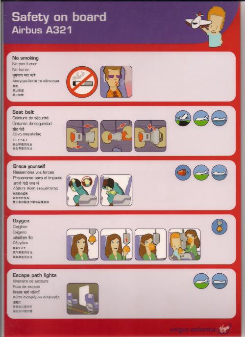 airline safety cards