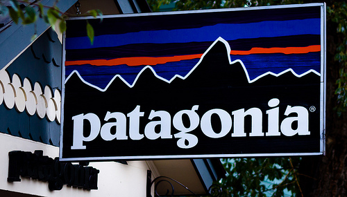 Patagonia sign outside shop