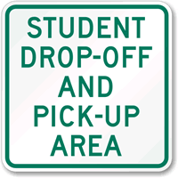 student-drop-off-area-sign-k-2459