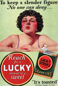 Lucky Strike smoking advertisement, circa 1930s