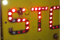 Vintage Yellow Reflective Stop Sign