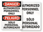 Bilingual Authorized Personnel Only Signs