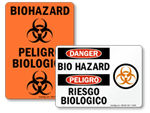 Bilingual Biohazard Stickers