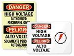 Bilingual High Voltage Signs