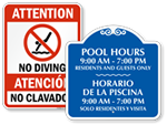 Bilingual Pool Safety Signs