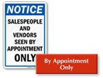 Appointment Only Signs