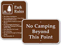 Campground Rules Signs