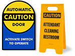 Caution door Signs